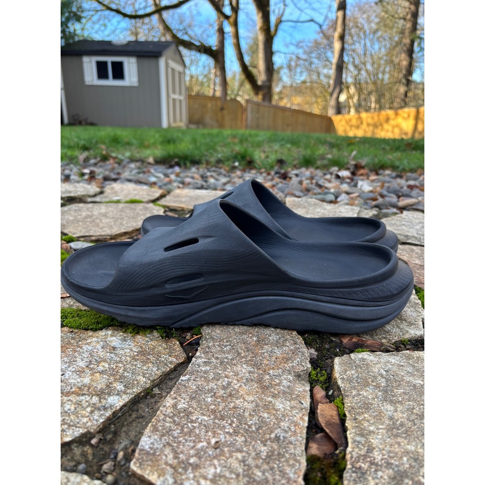 Hoka Men's Ora Recovery Slides Black Slip On Comfort Athleisure Size 12 - Picture 4 of 9